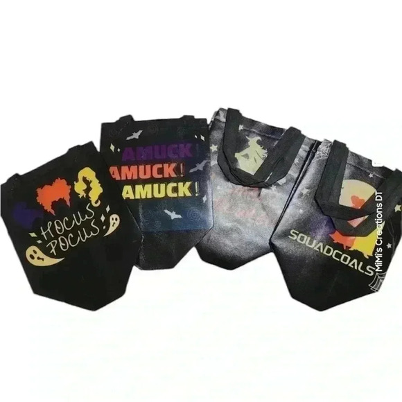 12 Hocus Pocus reusable Halloween treat bags pics attached of designs 8” w x 11” - Picture 1 of 5